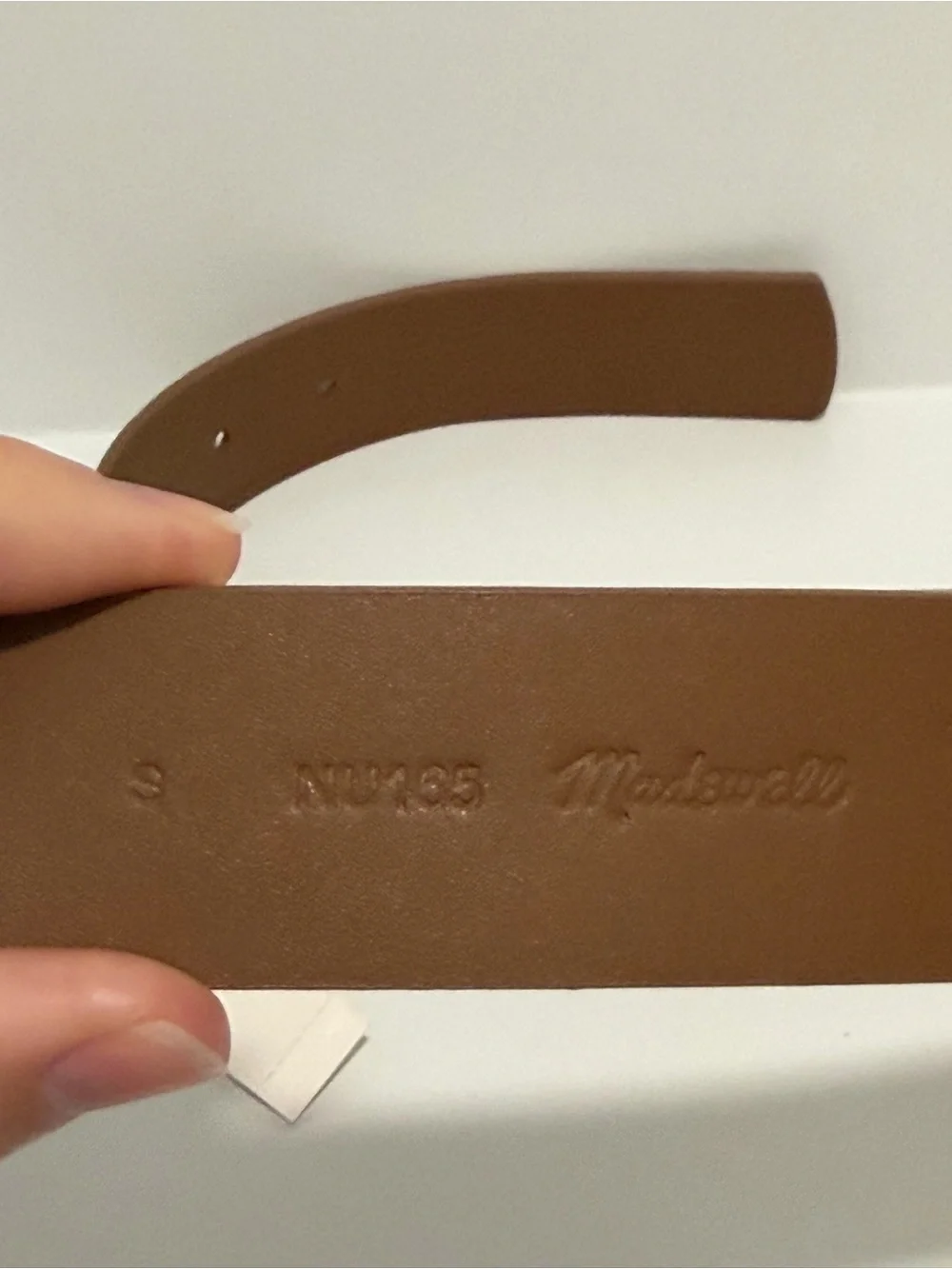 Madewell Sculptural Buckle Belt Leather Suede Aged Cognac Gold Size Small NU165